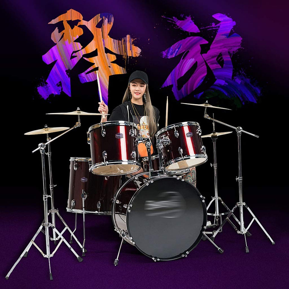 Instrumentos Musicales Baterías y Percusiones Batería Profesional Tambores De Gradación Tambor Principiante Batería De Jazz De Los Niños Adultos Tambor De Galvanoplastia De La Cavidad De Madera Mixta