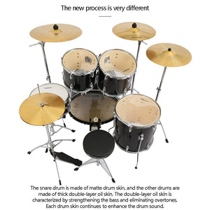Baterías y Percusiones Tambores Adultos De Autoaprendizaje De Los Niños Tambores De Jazz De Juego Profesional Tambor Set 5 Tambores 4 Platillos Partido Instrumentos Partido De Los Niños Juguetes