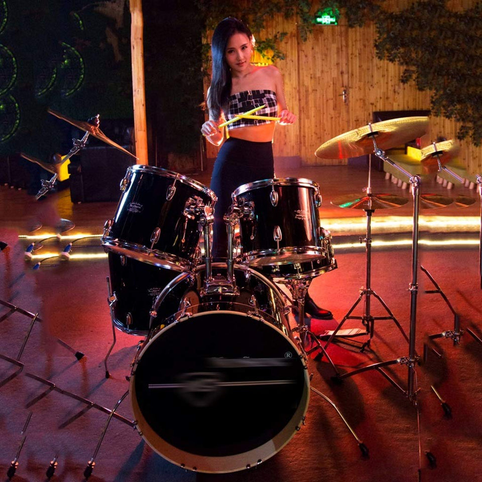 Baterías y Percusiones Tambores Adultos De Auto-Aprendizaje Tambores De Jazz De La Fiesta Instrumentos De Música De Juego Profesional Tambor Set 5 Tambores 3 Platillos