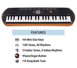 Casio SA-76 Teclado con 44 Teclas Mini, 100 Tonos, 50 Ritmos, 10 Melodías, color Negro